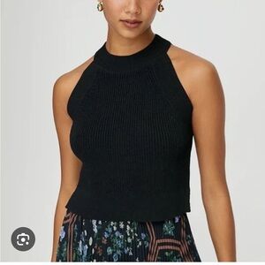 Wilfred Crevier Black Crop Knit Top